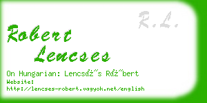 robert lencses business card